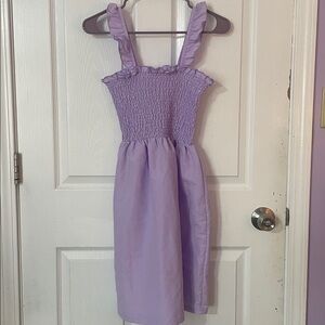 Lilac Ruffled Smocked Girls Dress Size L